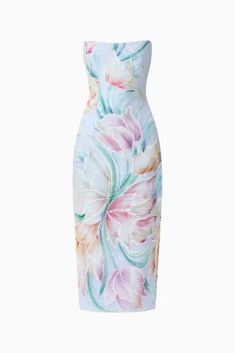 Elliatt Priselle Strapless Midi Dress #4 Floral Multi thumbnail