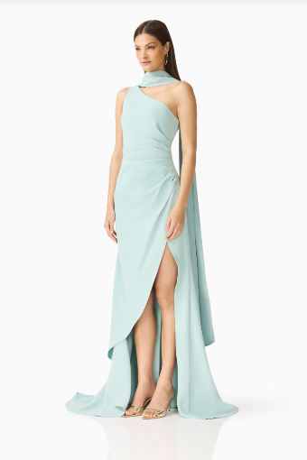Elliatt Leonara One Shoulder Gown #9 Sage Green thumbnail