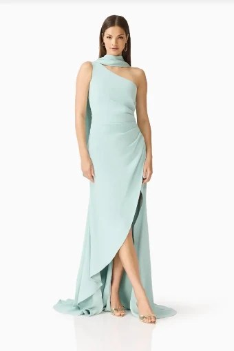 Elliatt Leonara One Shoulder Gown #21 Sage Green thumbnail