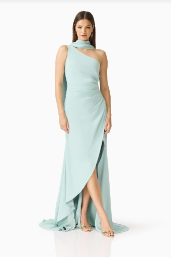 Elliatt Leonara One Shoulder Gown #8 Sage Green thumbnail