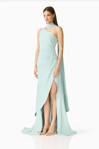 Elliatt Leonara One Shoulder Gown #22 Sage Green thumbnail