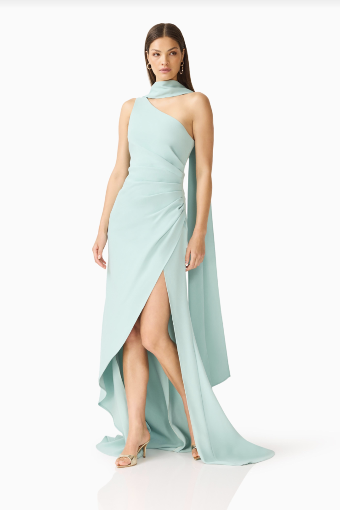 Elliatt Leonara One Shoulder Gown #10 Sage Green thumbnail
