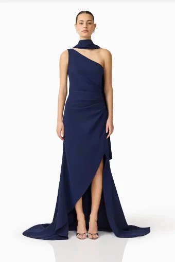Elliatt Leonara One Shoulder Gown #13 Deep Navy thumbnail