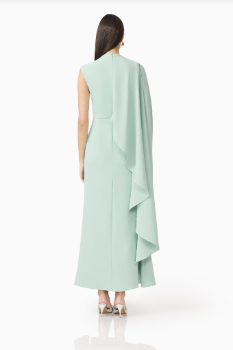 Elliatt Leonara Asymmetric Cape Dress #10 Sage Green thumbnail