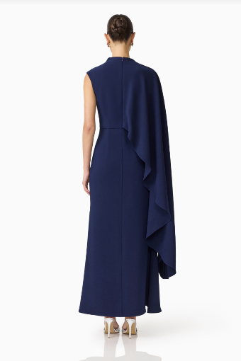 Elliatt Leonara Asymmetric Cape Dress #3 Deep Navy thumbnail