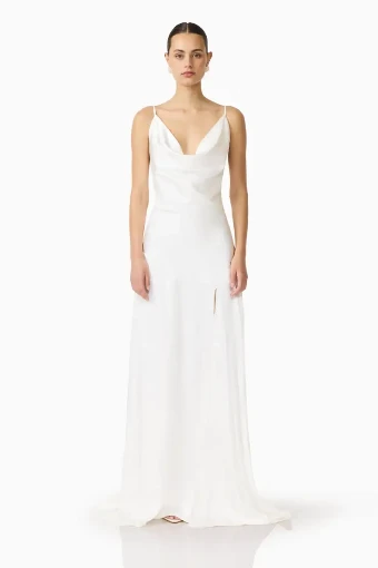 Elliatt Erielle Cowl Neck Gown #14 White thumbnail