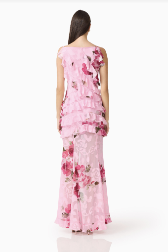 Elliatt Eleanora Sleeveless Ruffle Gown #2 Pink Multi thumbnail