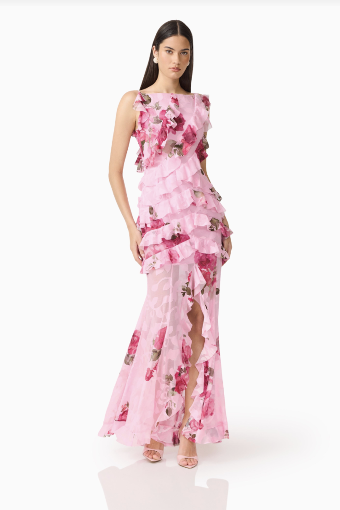 Elliatt Eleanora Sleeveless Ruffle Gown #1 Pink Multi thumbnail