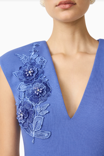Elliatt Talitha Plunging Neck Column Dress #5 default Corn Flower Blue thumbnail