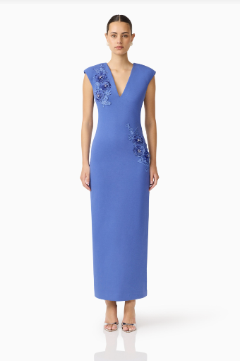 Elliatt Talitha Plunging Neck Column Dress #0 default Corn Flower Blue thumbnail