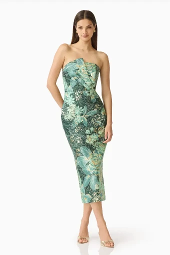 Elliatt Meliora Column Midi Dress #10 Green Multi thumbnail