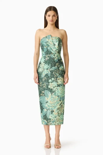 Elliatt Meliora Column Midi Dress #0 default Green Multi thumbnail