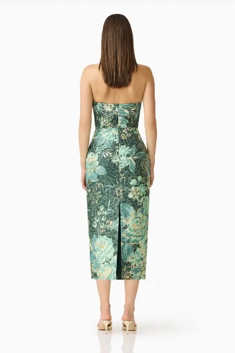Elliatt Meliora Column Midi Dress #9 Green Multi thumbnail