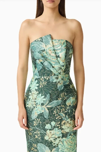 Elliatt Meliora Column Midi Dress #1 Green Multi thumbnail