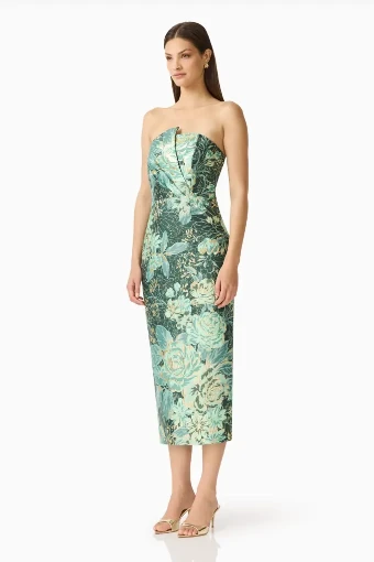 Elliatt Meliora Column Midi Dress #8 Green Multi thumbnail