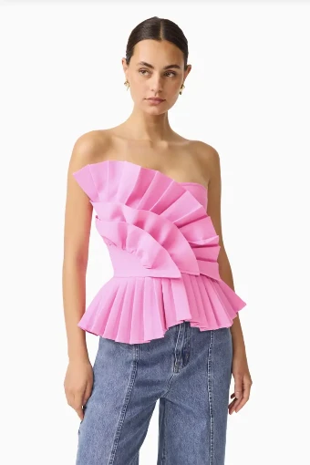 Elliatt Orelia Pleated Top #7 Candy Pink thumbnail