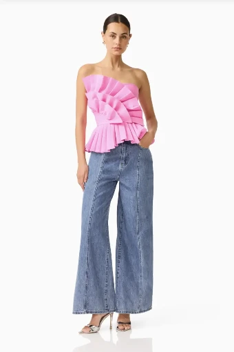 Elliatt Orelia Pleated Top #3 Candy Pink thumbnail
