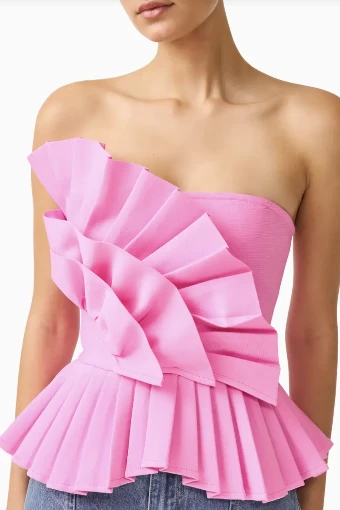 Elliatt Orelia Pleated Top #1 Candy Pink thumbnail