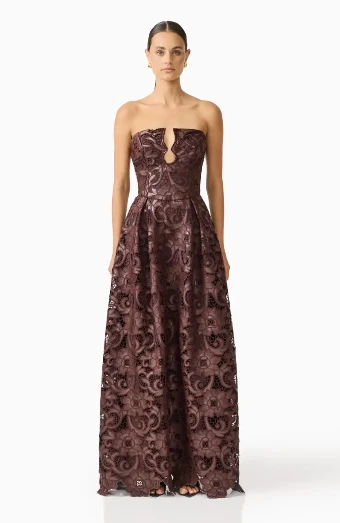 Elliatt Novelle Cutout Maxi Dress #0 default Chocolate Brown thumbnail