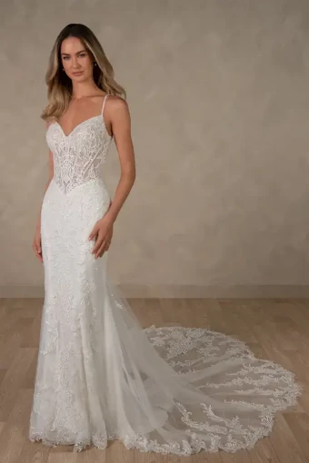 Essense of Australia D4682 #0 default (IV-IV) Ivory Lace and Tulle over Ivory Gown thumbnail