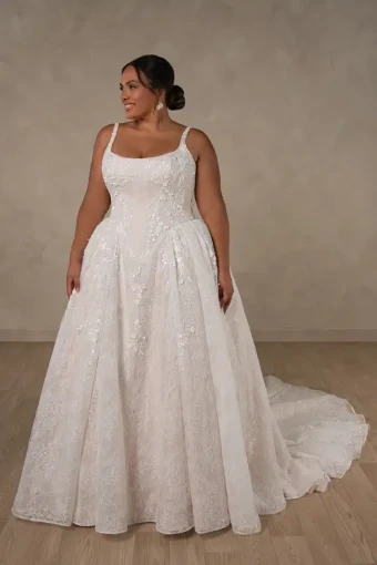 Essense of Australia D4634 #2 (IV-IV) Ivory Lace and Tulle over Ivory Gown thumbnail