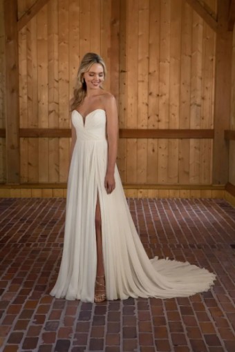 Essense of Australia D3636 #1 (IV-PL) Ivory Gown w Porcelain Tulle Plunge thumbnail