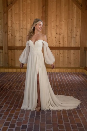 Essense of Australia D3636 #0 default (IV-PL) Ivory Gown w Porcelain Tulle Plunge thumbnail