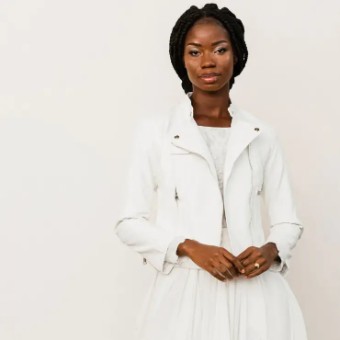 Heirloom Bridal To The Moon Leather Jacket #0 default White thumbnail