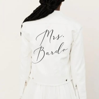 Heirloom Bridal Black Leather Custom Name Jacket #1 Black thumbnail