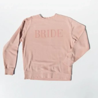 Heirloom Bridal BRIDE Embroidered Sweatshirt #6 Hot Pink thumbnail