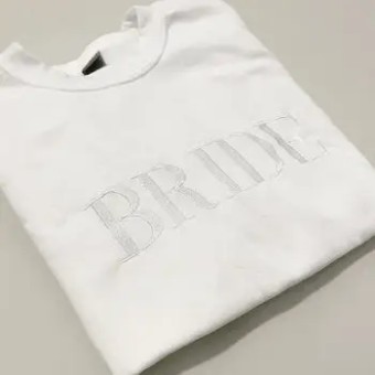 Heirloom Bridal BRIDE Embroidered Sweatshirt #4 Hot Pink thumbnail