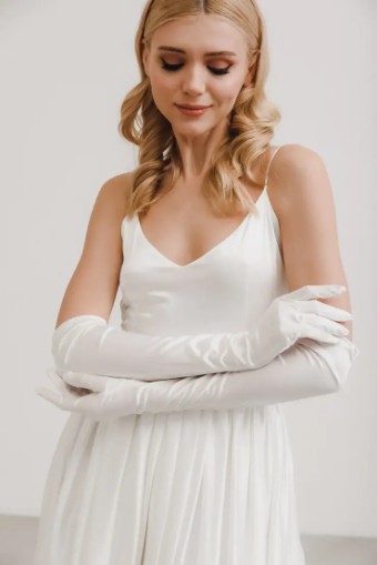 Heirloom Bridal Rae Satin Gloves #5 default Ivory thumbnail