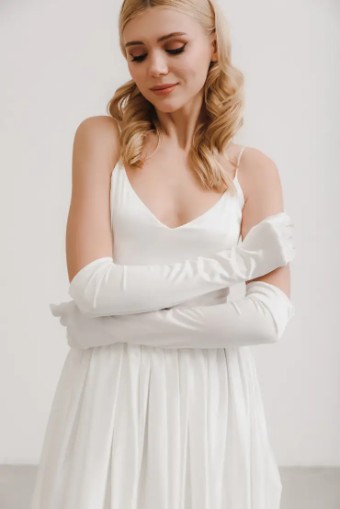 Heirloom Bridal Rae Satin Gloves #3 Ivory thumbnail