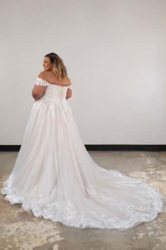Essense of Australia D4106 #4 default (IV-BC) Ivory Lace Tulle & Biscotti Regal Organza over Biscotti Gown thumbnail